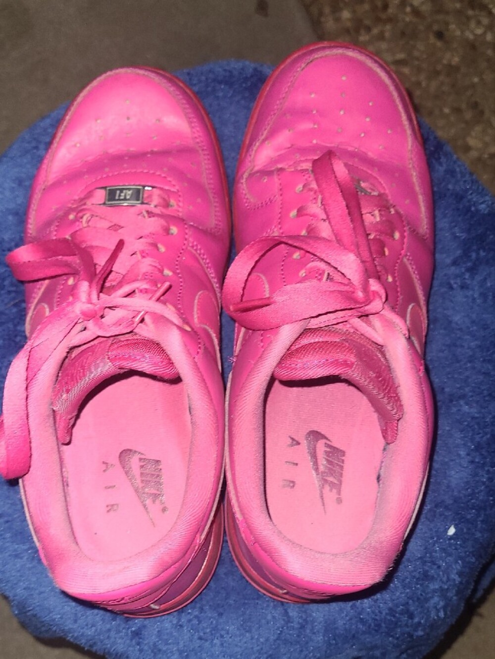 Nike Air Force 1 Fireberry Pink Sneakers Womens Size 9 - Picture 6 of 14
